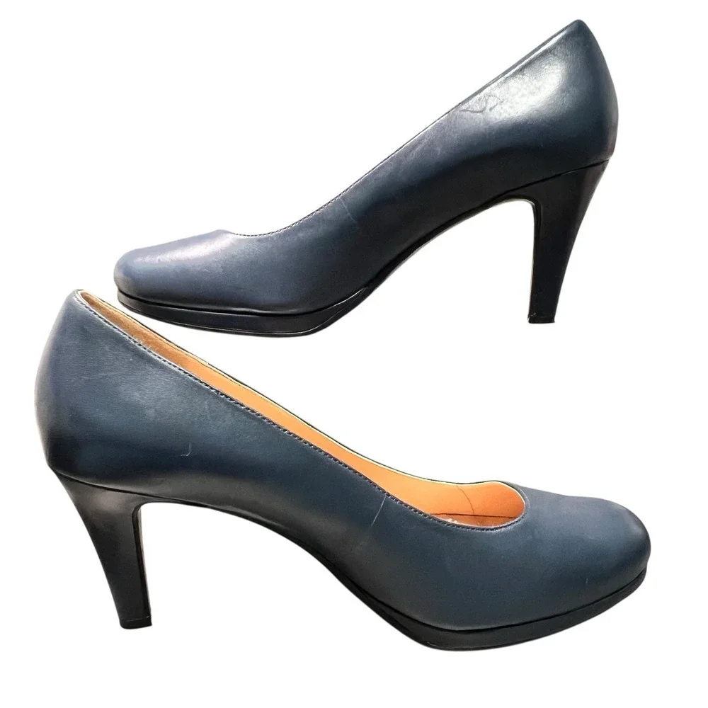 Naturalizer Michelle Leather Pumps Womens 11M Navy Blue 3.5